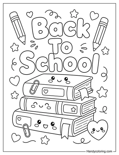 Back To School Book Stack Letters