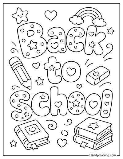 Back to School Bubble Letters with Cute Stars