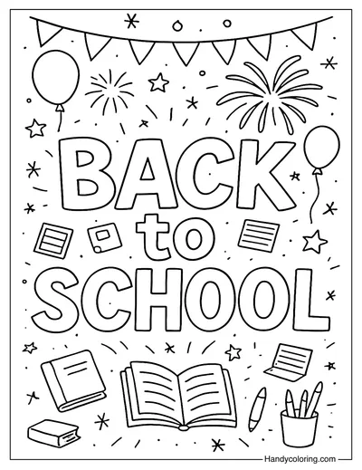 Back to School Celebration Coloring Page
