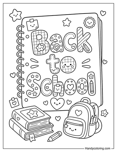 Back to School Notebook Doodle Letters