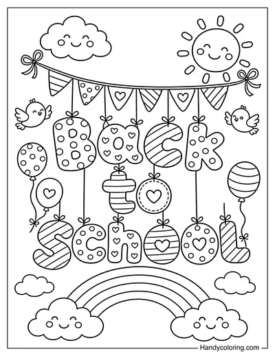 Back to School Rainbow Garland Letters