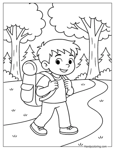 Backpack Adventure Coloring Page