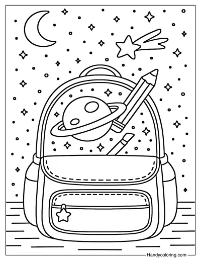 Backpack Universe Coloring Page