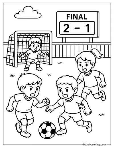 Backyard Soccer Tournament Coloring Page