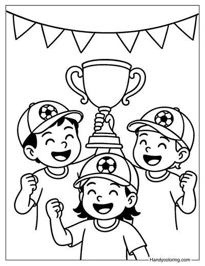 Backyard Trophy Ceremony Coloring Page