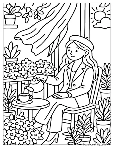 Balcony Breeze Nook Coloring Page