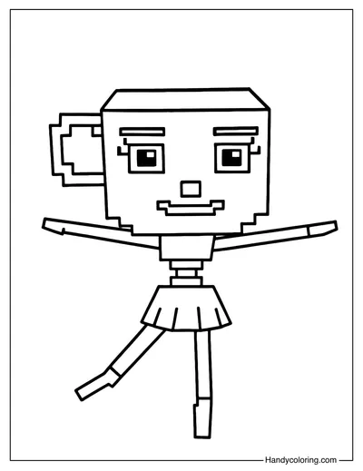 Ballerina Cappuccina Steal a Brainrot Coloring Page