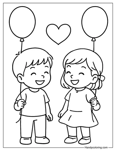 Balloon Buddies Coloring Page