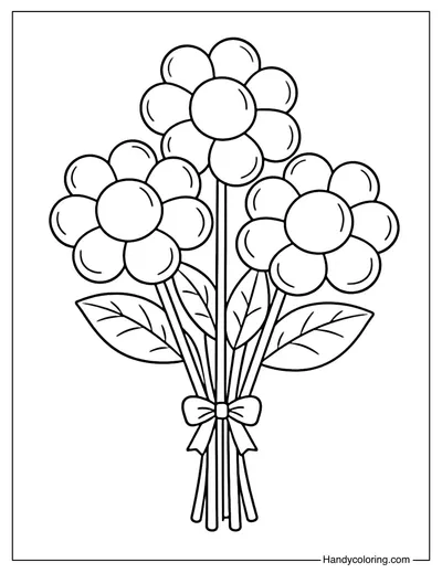 Balloon Flower Bouquet Coloring Page
