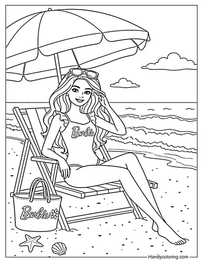 Barbie Relaxing on the Beach