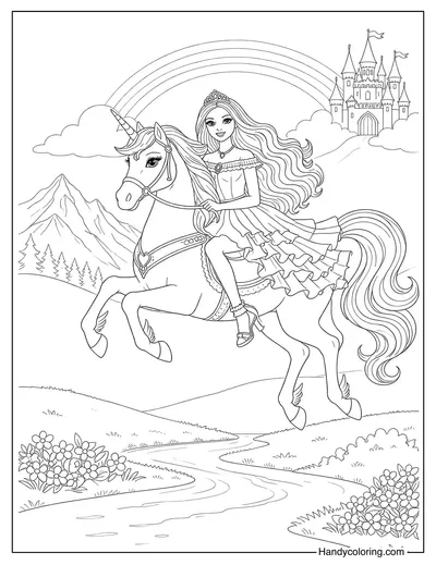 Barbie Riding A Unicorn