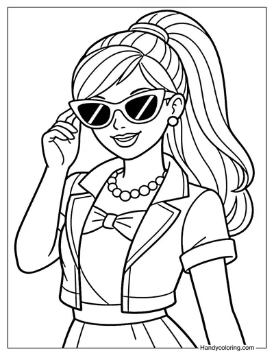 Barbie Wearing Fashionable Sunglasses