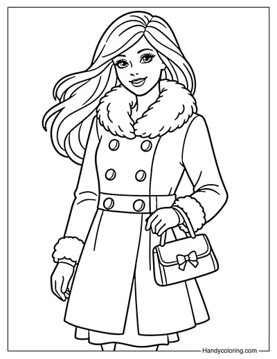 Barbie Wearing Winter Fashion with Coat