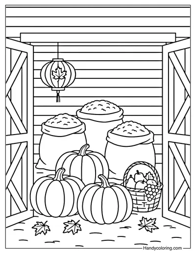 Barn of Plenty Coloring Page