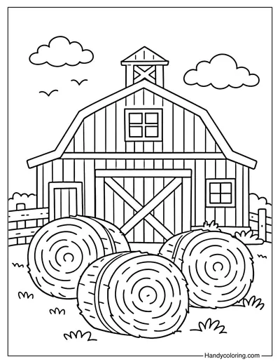 Barn with Hay Bales