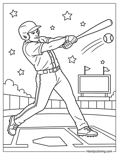 Baseball Batter Hitting a Home Run