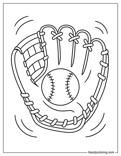 Baseball Glove Holding a Ball