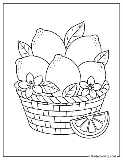 Basket of Fresh Lemons
