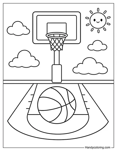 Basketball on an Outdoor Court