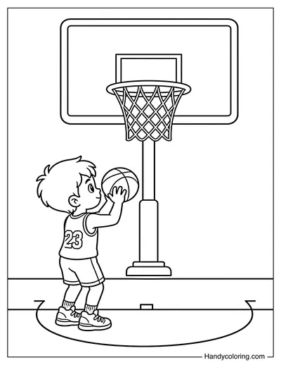 Basketball Player Shooting a Free Throw