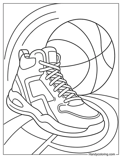 Basketball Sneakers with Ball
