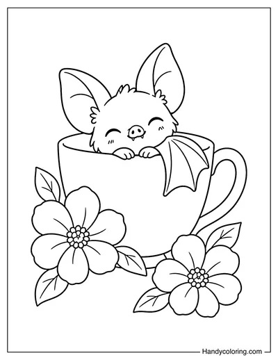 Bat Curled Up in a Teacup