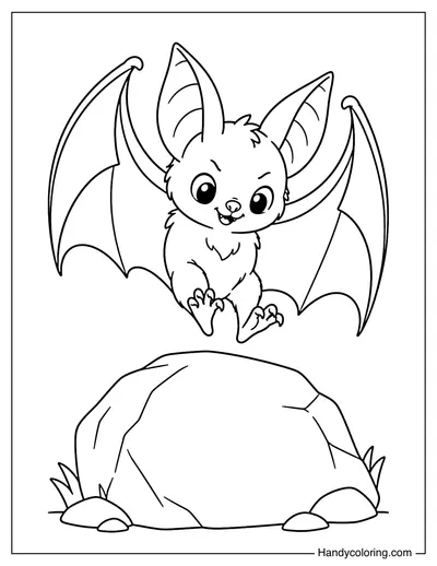 Bat Landing with Wings Curled Forward