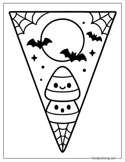Bat Night Flag Coloring Page