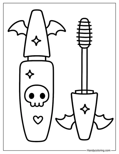 Bat Wing Mascara Coloring Page