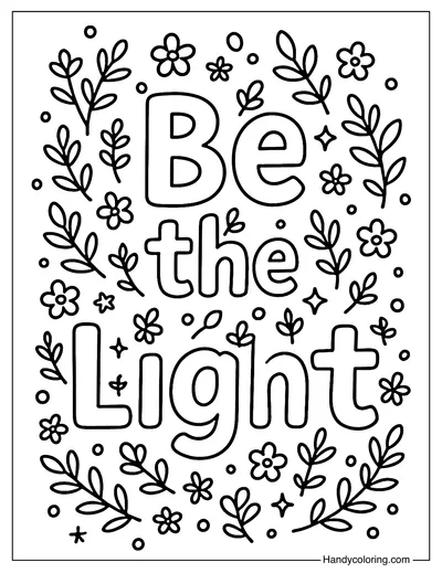 Be the Light Quote Coloring Page
