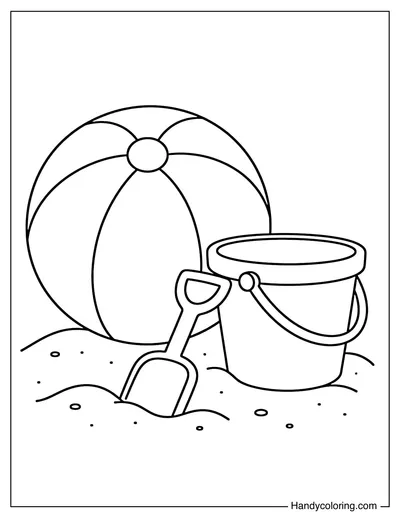 Beach Ball and Sand Bucket Set