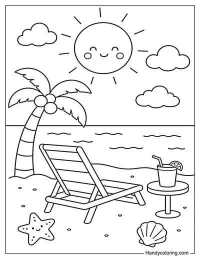 Beach Chair Under A Big Sun