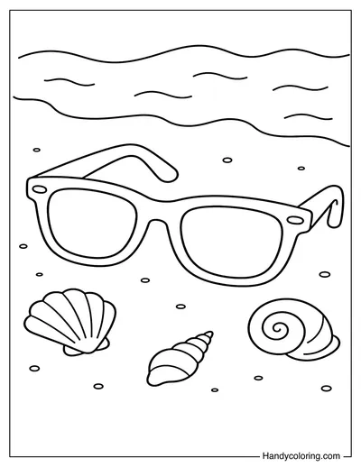Beach Sunglasses with Sand and Shells
