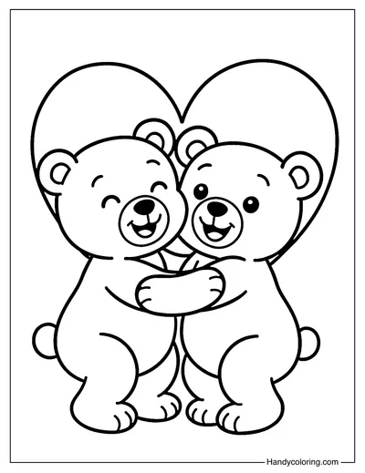 Bear Hugs Coloring Page