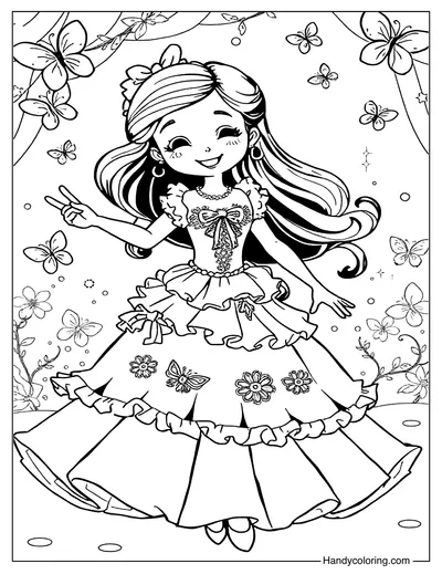 Beautiful Dress Ball Gown Coloring for Free