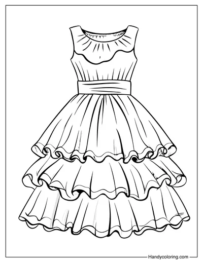 Beautiful Pleated Dress Coloring