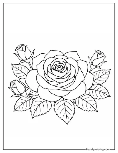 Beautiful Roses Coloring Page