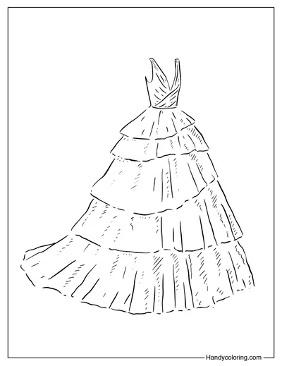 Beautiful Tulle Layered Dress Coloring