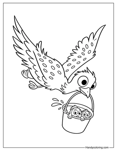 Becky with Nemo and Marlin Coloring Page