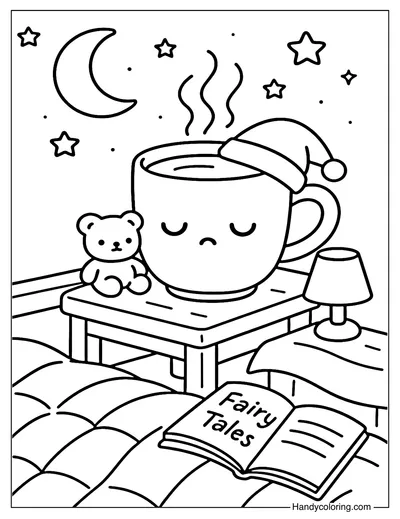 Bedtime Milk Coloring Page