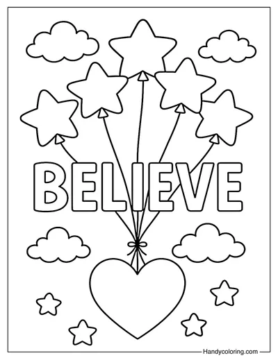 Believe Coloring Page To Print
