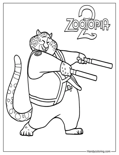 Benjamin Clawhauser Coloring Page