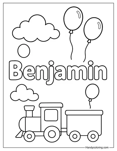 Benjamin Name Coloring Page