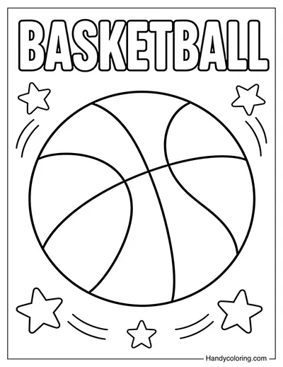 Big Basketball With Basketball Word
