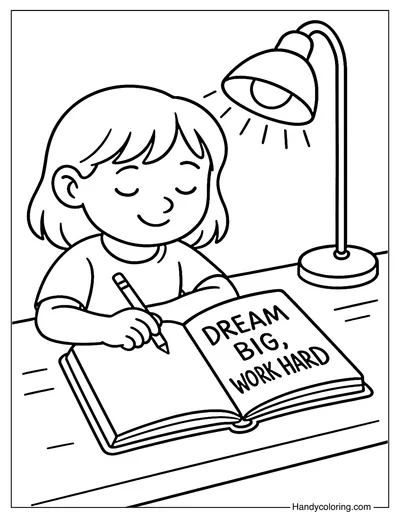 Big Dreams Journal Coloring Page