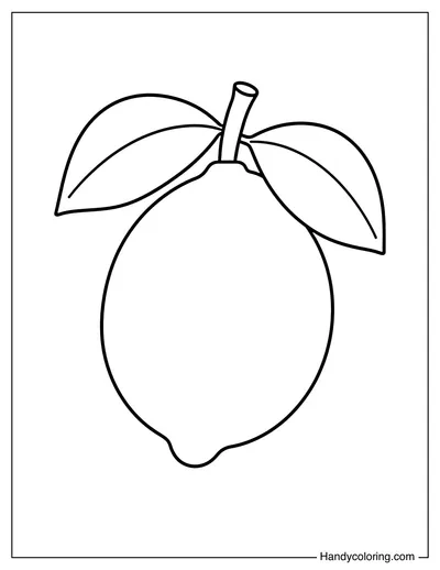 Big Lemon with Two Leaves
