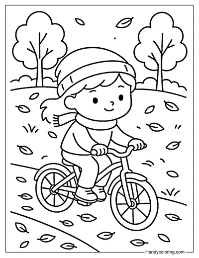 Bike Ride Afternoon Coloring Page