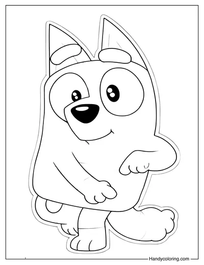 Bingo Posing Coloring Page