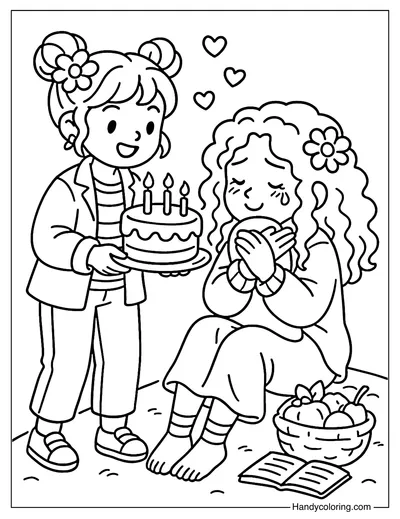 Birthday Surprise Coloring Page