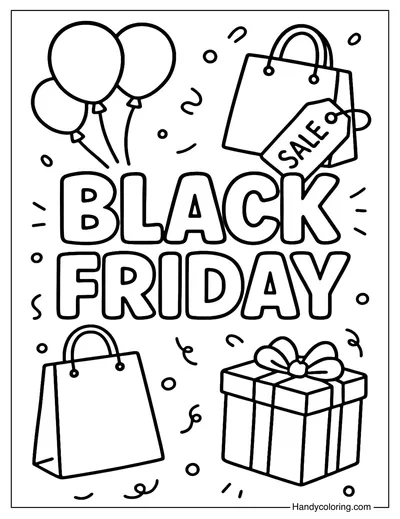 Black Friday Letter Art Coloring Page